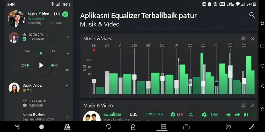 Tampilan antarmuka aplikasi Equalizer 34R yang menarik dan fungsional.