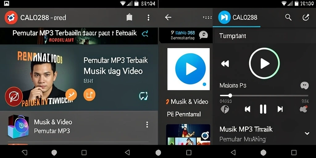Tampilan antarmuka CALO288 yang sederhana dan mudah digunakan untuk Pemutar MP3.