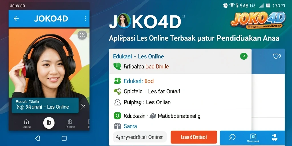 Tampilan antarmuka aplikasi JOKO4D yang ramah pengguna untuk Les Online.
