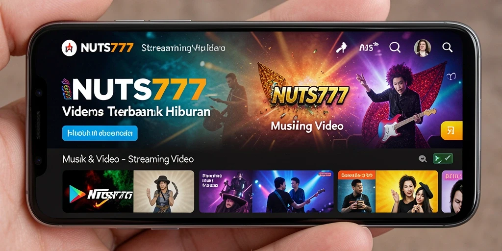 Antarmuka pengguna NUTS777 dengan fitur Streaming Video yang menarik.